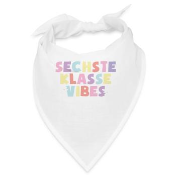 6. Klasse Vibes Schulkind 6. Klasse - Bandana - Weiß - Vorne