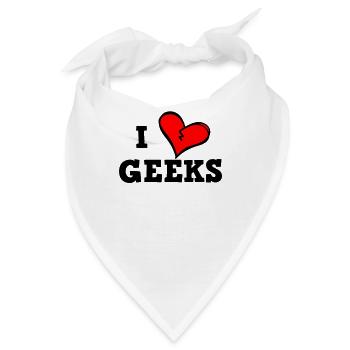 Ich liebe Geeks - Bandana - Weiß - Vorne