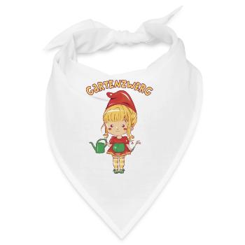 Gärtnerin Mädchen Gartenzwerg Kinder Garten Helfer - Bandana - Weiß - Vorne