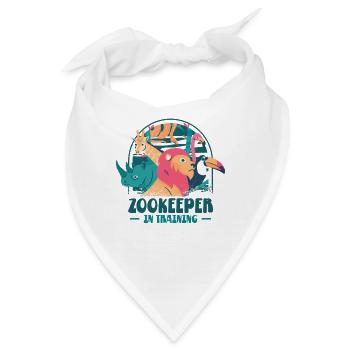 Zoowärterausbildung Zootier Wildtiere Tierpflege - Bandana - Weiß - Vorne