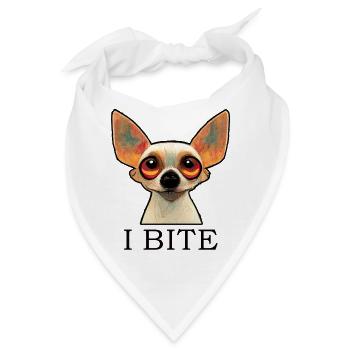 chihuahua - i bite, chihuahua ich beiße - Bandana - Weiß - Vorne