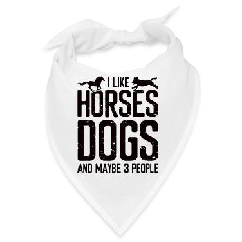 Pferde Hunde | Pferdeliebhaber Geschenk Pferd Hund - Bandana - Weiß - Vorne