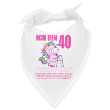 40 Jahre idee mich alt zu nennen 40 Geburtstag - Bandana - Weiß - Vorne