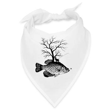 Grafikbaum - Fisch -Crappies - Bandana - Weiß - Vorne