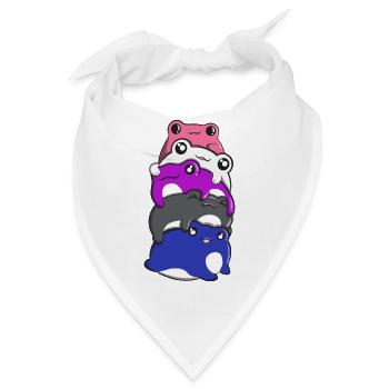 Genderfluid Stolz Frosch Haufen Genderfluid Flagge - Bandana - Weiß - Vorne