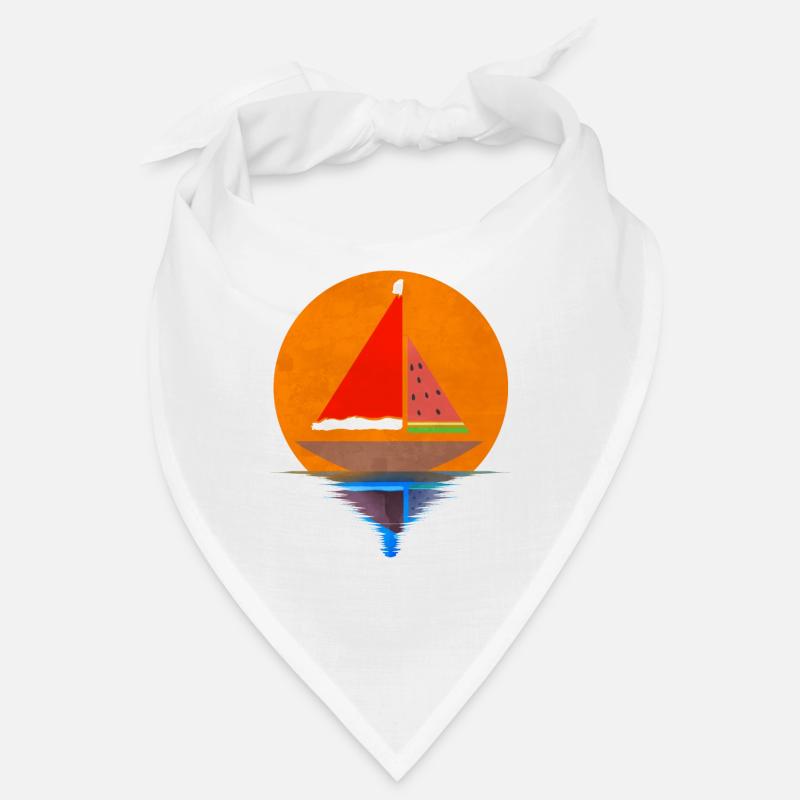 Sundown Sailing Ship Santas Hat Watermelon Bandana
