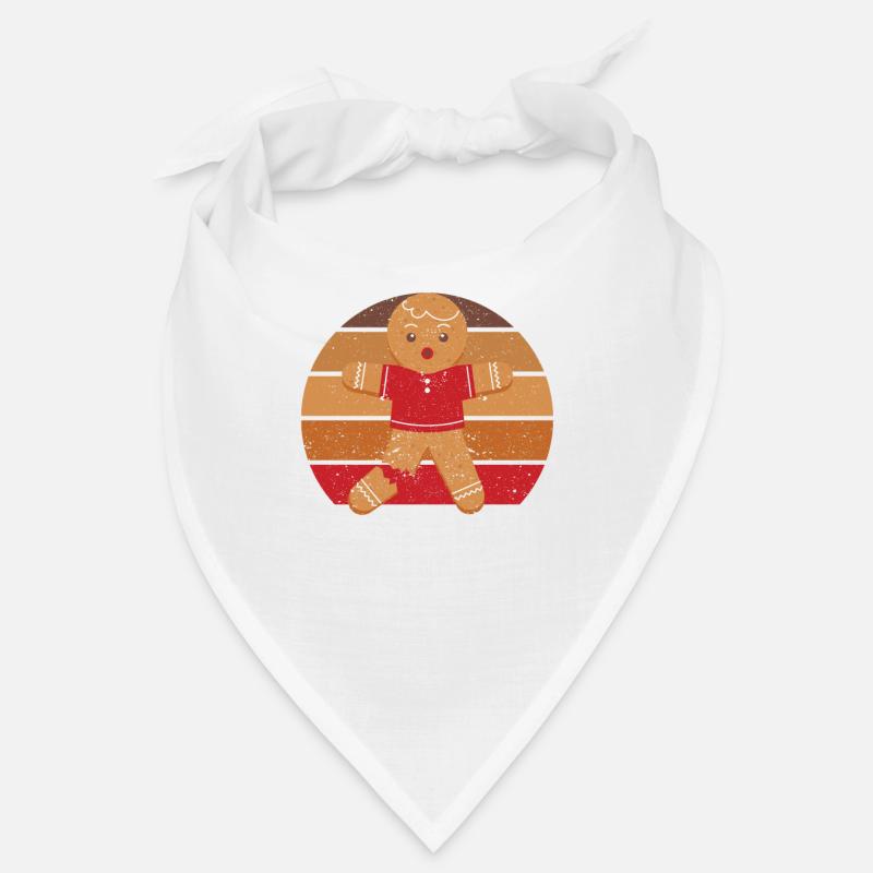 Gingerbread Man Cookie Jambe cassée Drôle - Bandana - blanc
