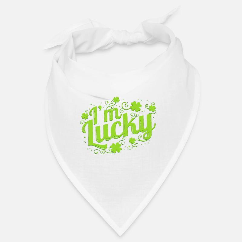 J’ai de la chance Logo avec des trèfles pour la Saint-Patrick Bandana