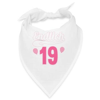 Endlich 19 aber Eltern leben bei mir 19 Geburtstag - Bandana - Weiß - Vorne