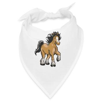 Clydesdale Pferd Kaltblut Pferderasse Pferdestall - Bandana - Weiß - Vorne