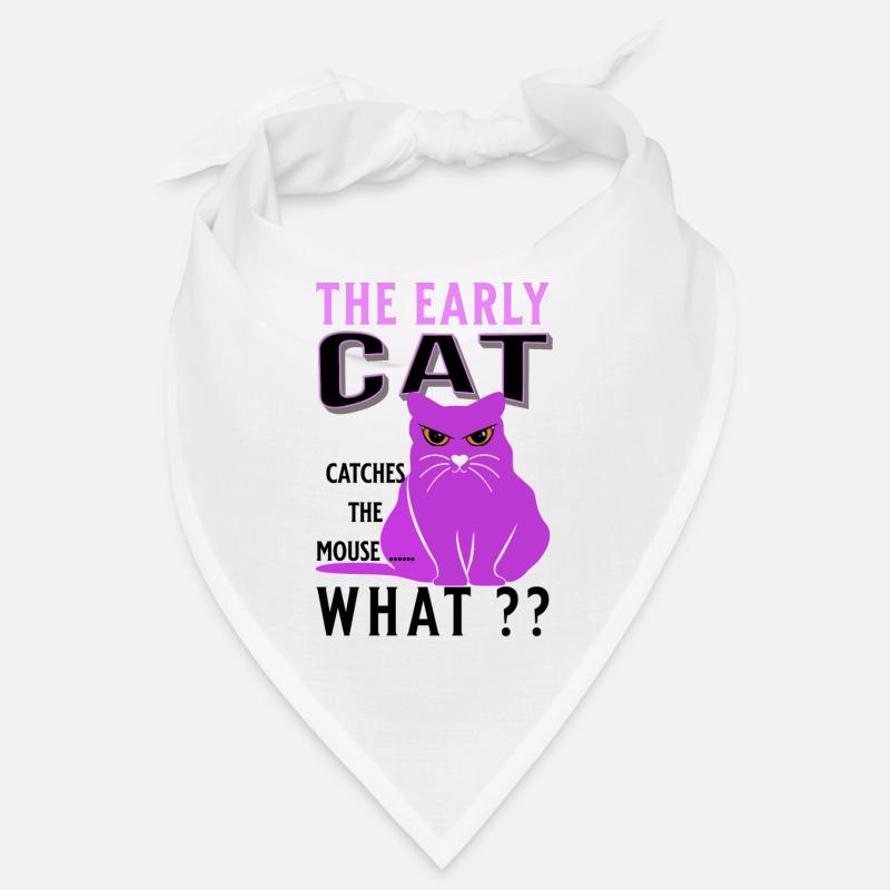 le chat précoce attrape la souris drôle de graisse de chat Bandana