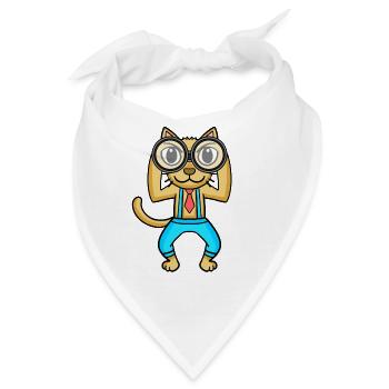 Teleskop Astronomie Astronom Katze - Bandana - Weiß - Vorne