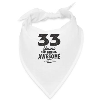 33 Jahre Awesome 33. Geburtstag - Bandana - Weiß - Vorne