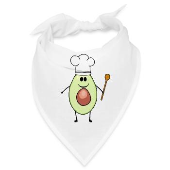 Avocado Gemüse Hobbykoch Restaurant Vegetarisch - Bandana - Weiß - Vorne