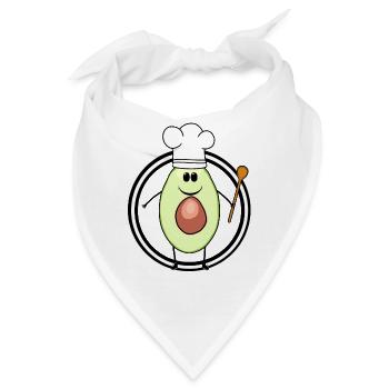 Avocado Gemüse Koch Küche Vegetarisch Kochkunst - Bandana - Weiß - Vorne