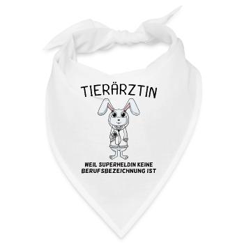 Tierärztin Hase Kaninchen - Bandana - Weiß - Vorne