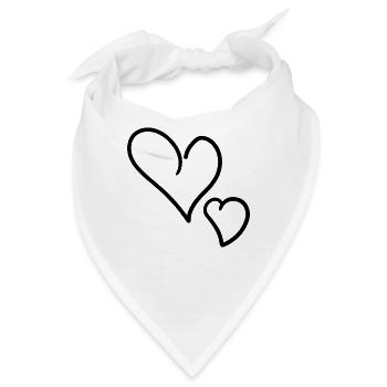Herz Herze - Bandana - Weiß - Vorne