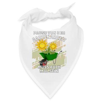 PAUSE VON DER GARTENARBEIT - Bandana - Weiß - Vorne