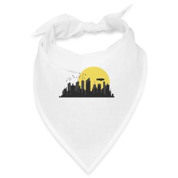 Skyline mit Zeppelin Gebäude Stadt Umriss - Bandana - Weiß - Vorne