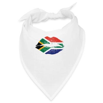 Mund Lippen mit Südafrika Farben Kontinent - Bandana - Weiß - Vorne