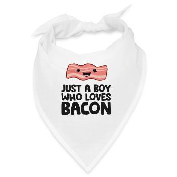 Frühstück mit Speck Nur ein Junge, der Speck liebt - Bandana - Weiß - Vorne