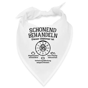 95. Geburtstag Schonend Behandeln Oldtimer Ist 95 - Bandana - Weiß - Vorne