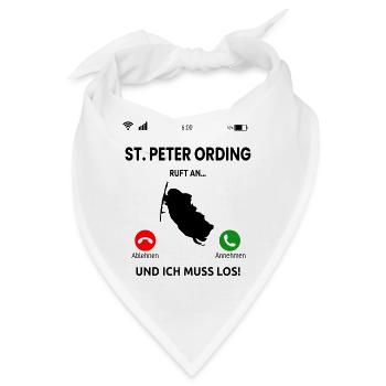 Sankt Peter Ording Nordsee Urlaub Idee - Bandana - Weiß - Vorne