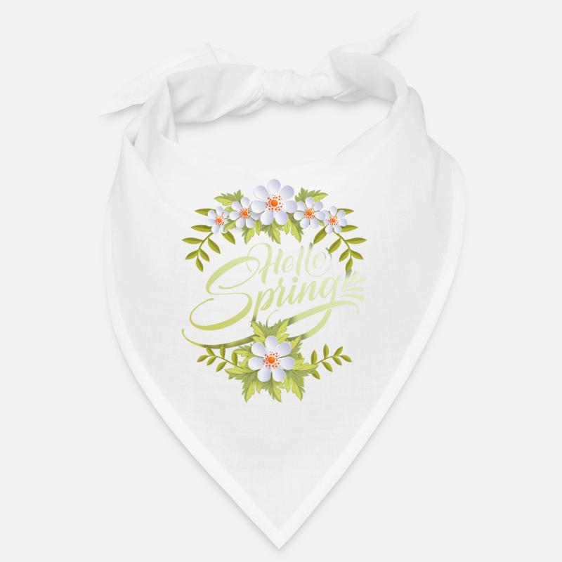 Spring, Saying Hello-Spring, Typography Flowers Bandana