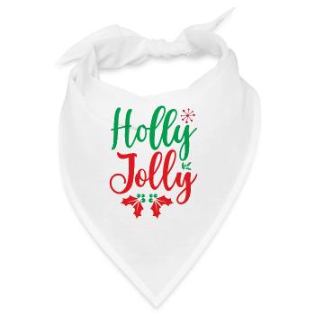 Holly jolly - Weihnachtshumor - Bandana - Weiß - Vorne
