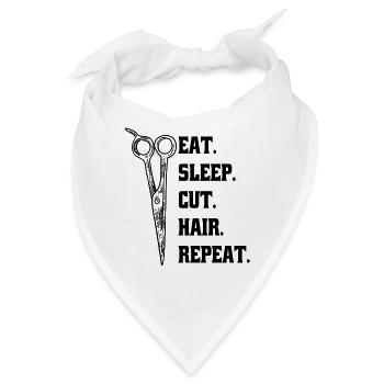 Frisöse Friseur Scheren Frisör Schere Kamm - Bandana - Weiß - Vorne