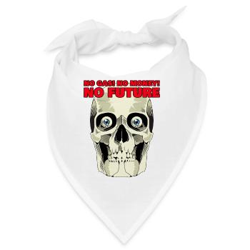 Totenkopf No gas, no money, no future - Bandana - Weiß - Vorne