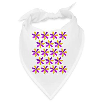 Blüten Blumen Blumenmotiv Blütenmotiv Blüte Blume - Bandana - Weiß - Vorne