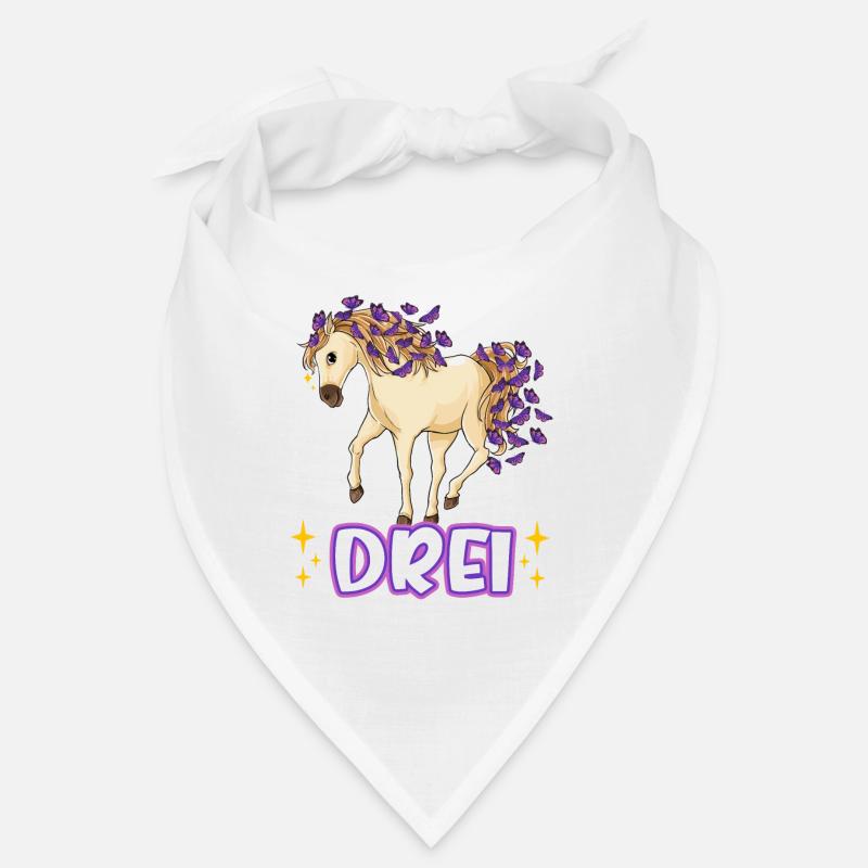 3. Geburtstag Pferde Mädchen Geburtstagsshirt 3 Ja Bandana