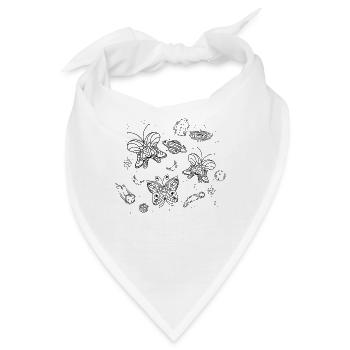 Himmlischer Schmetterling Nachthimmel Linienkunst - Bandana - Weiß - Vorne