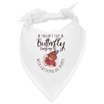 Himmlische Kunst Schmetterling Sprechendes - Bandana - Weiß - Vorne