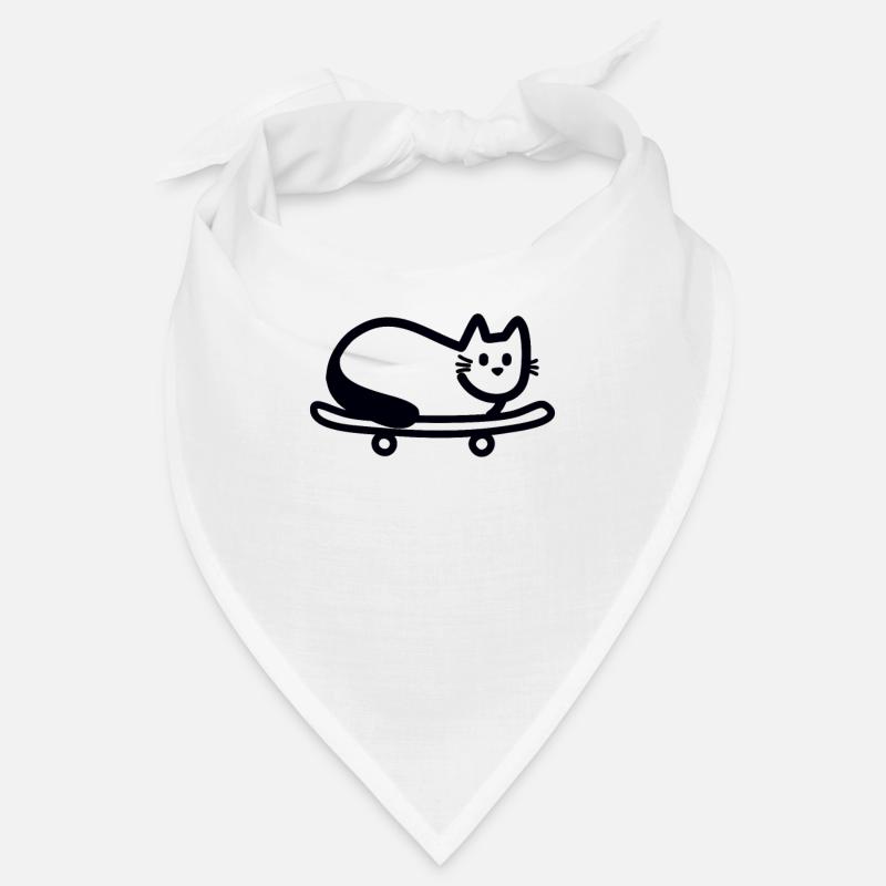 Katze auf Skateboard Bandana