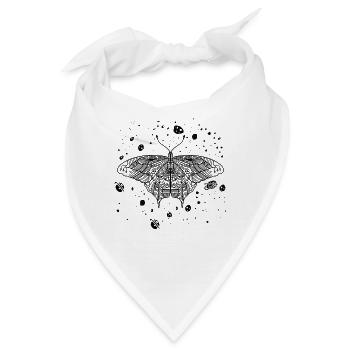 Himmlischer Schmetterling Nachthimmel Linienkunst - Bandana - Weiß - Vorne