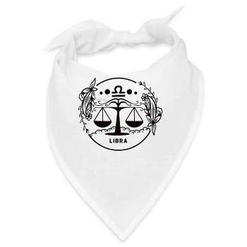 Sternzeichen Waage Eigenschaften, Tierkreiszeichen - Bandana - Weiß - Vorne