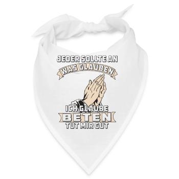 BETEN TUT MIR GUT - Bandana - Weiß - Vorne