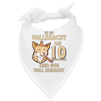 10 GEBURTSTAG - Bandana - Weiß - Vorne