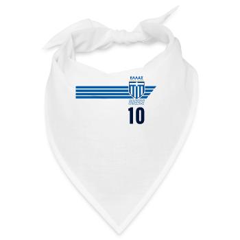 Griechenland Hellas Greece Griechisches Fussball - Bandana - Weiß - Vorne