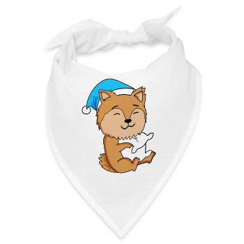Hund Hunderasse Zwergspitz - Bandana - Weiß - Vorne