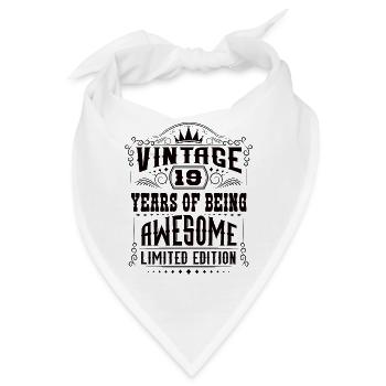 19 Years Of Being Awesome 19 Geburtstag 19 Jahre - Bandana - Weiß - Vorne
