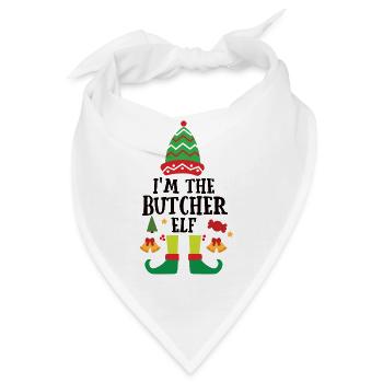 Weihnachtsgeschenk Metzger Fleischer Metzgerei - Bandana - Weiß - Vorne