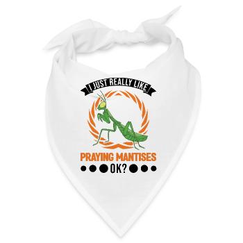 Gottesanbeterin Geschenk Mantis Fangschrecke - Bandana - Weiß - Vorne