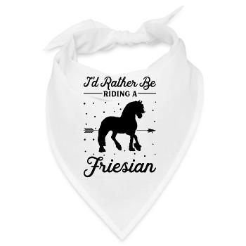 Reiten Eines Friesischen Pferdes - Bandana - Weiß - Vorne