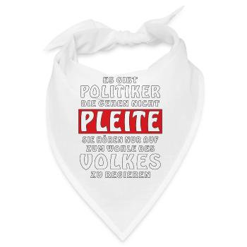 POLITIK PLEITE - Bandana - Weiß - Vorne
