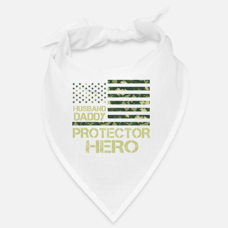 Husband Daddy Protector Hero Vathers Day Papa USA Bandana