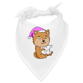 Hund Hunderasse Zwergspitz - Bandana - Weiß - Vorne