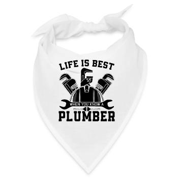 Life Is Best Plumbe Tool Plumbing Pipe Plumbers - Bandana - Weiß - Vorne